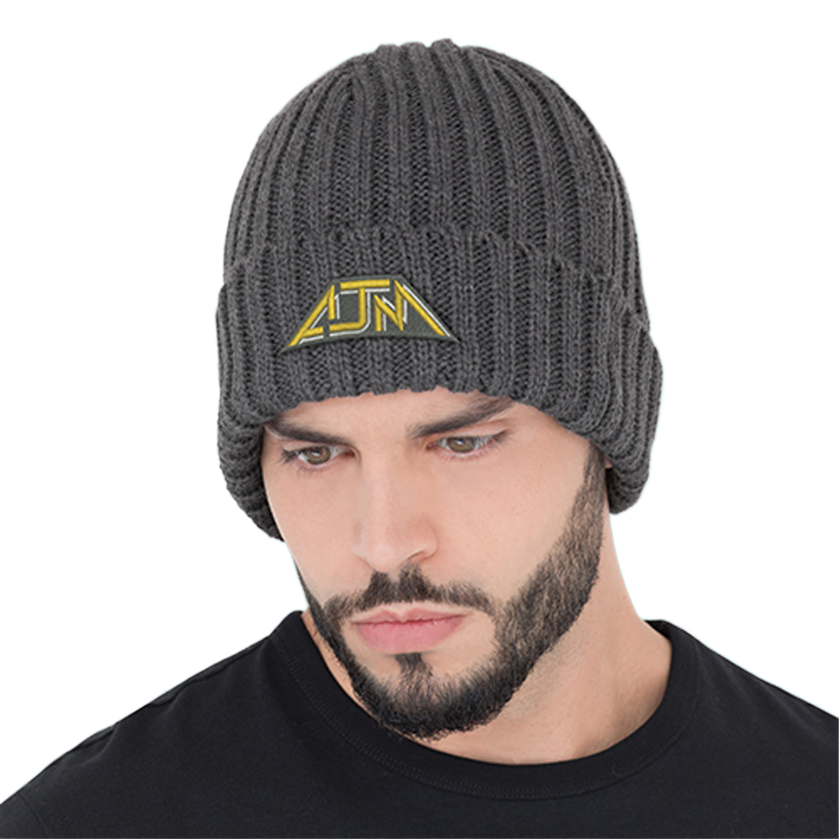 AJM ACRYLIC CHUNKY RIB KNIT CUFF TOQUE