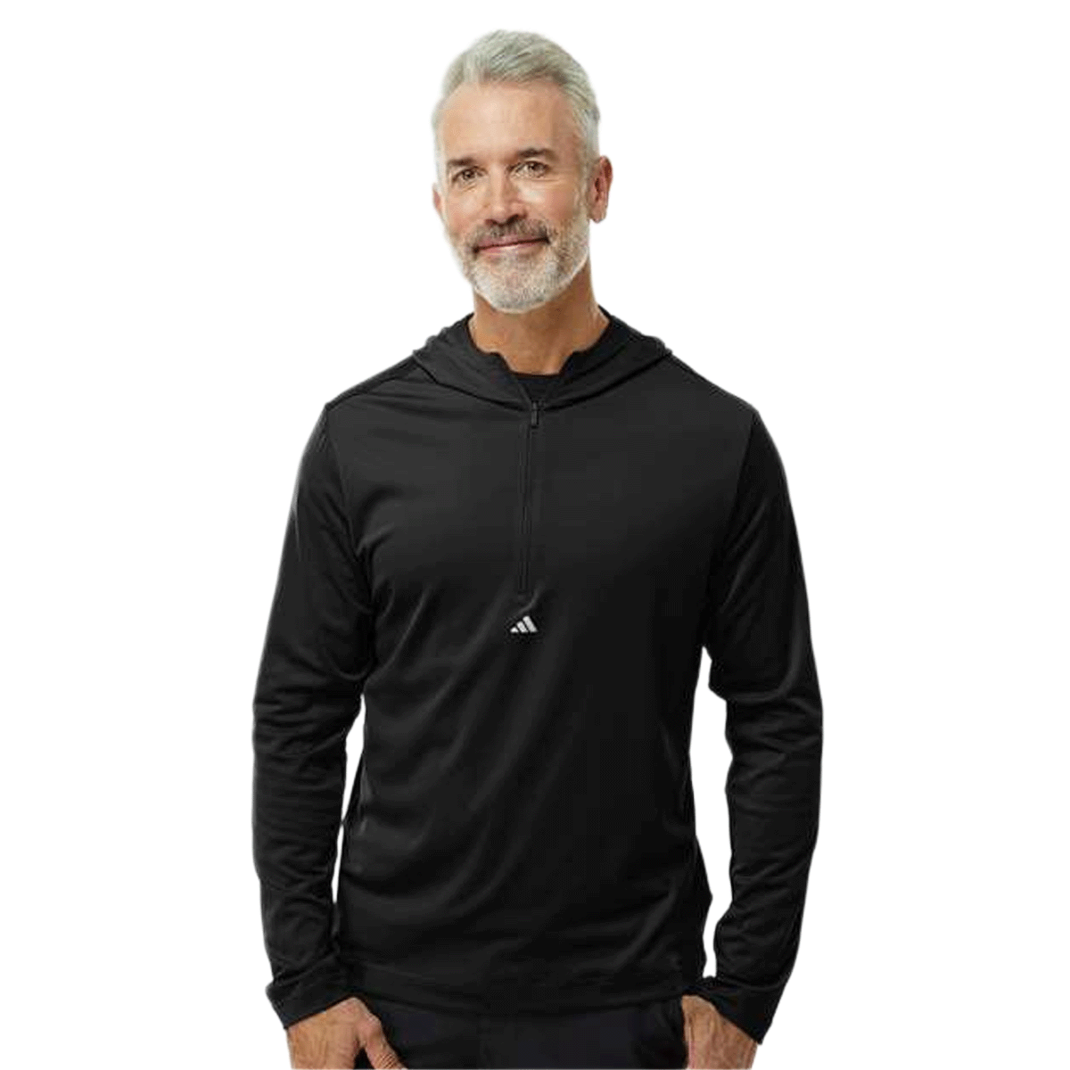 ADIDAS MEN'S LIGHTWEIGHT QUARTER-ZIP HOODED PULLOVER