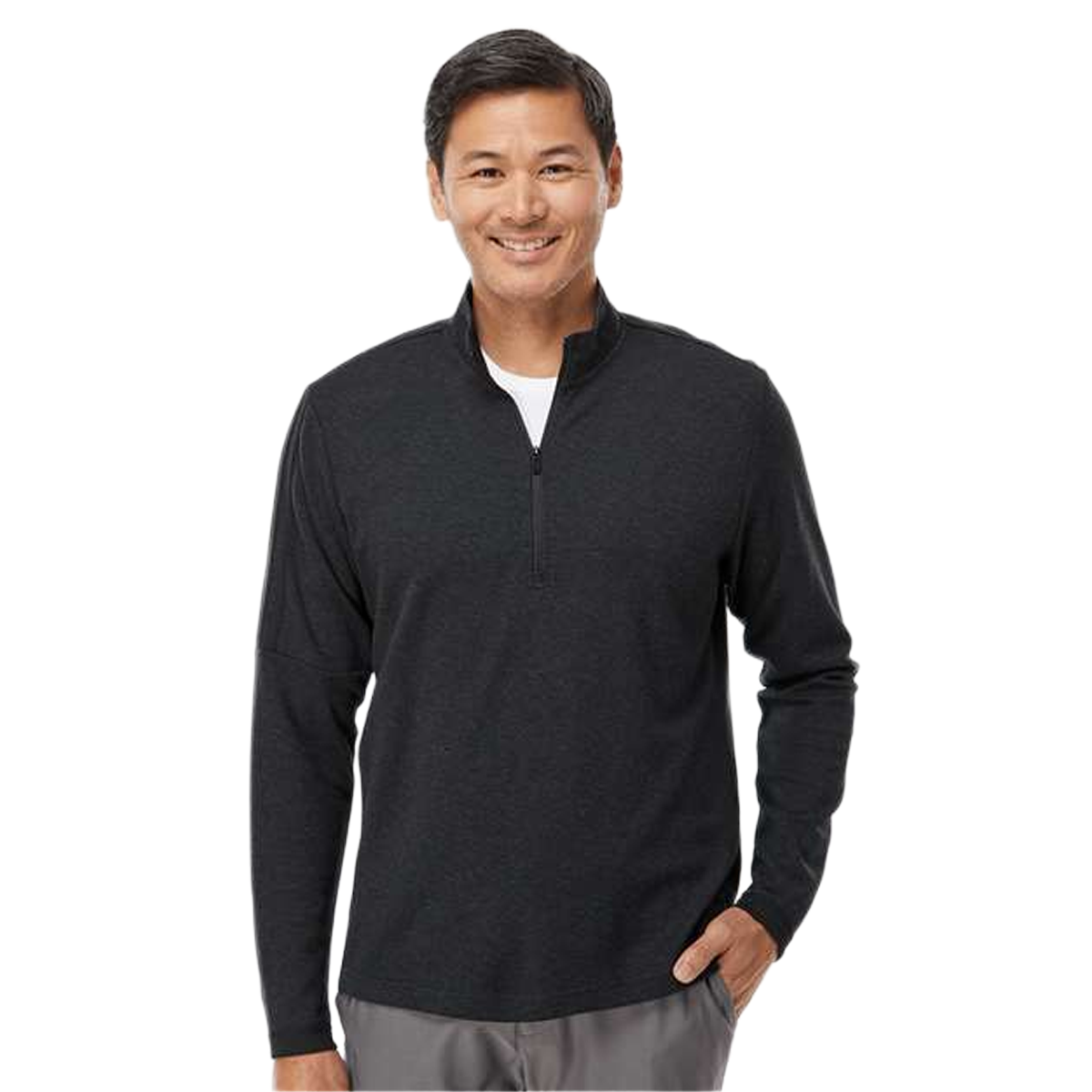 ADIDAS MEN'S 3-STRIPES QUARTER-ZIP SWEATER
