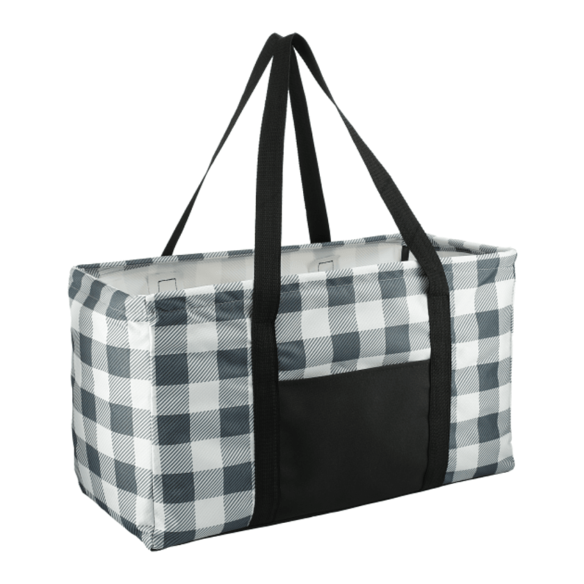 Buffalo plaid tote bag deals