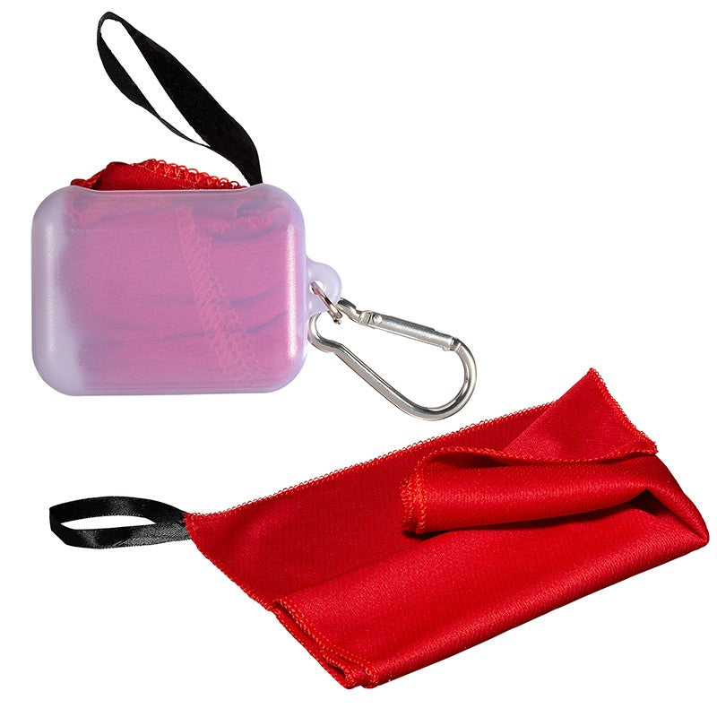 COOLING TOWEL IN CARABINER CASE