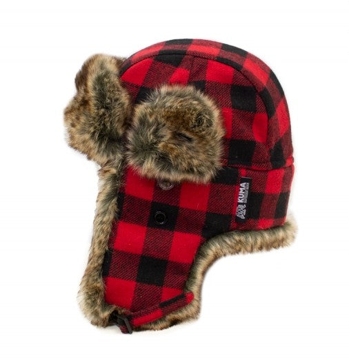 WHITERIDGE FUR TRAPPER PLAID TOQUE