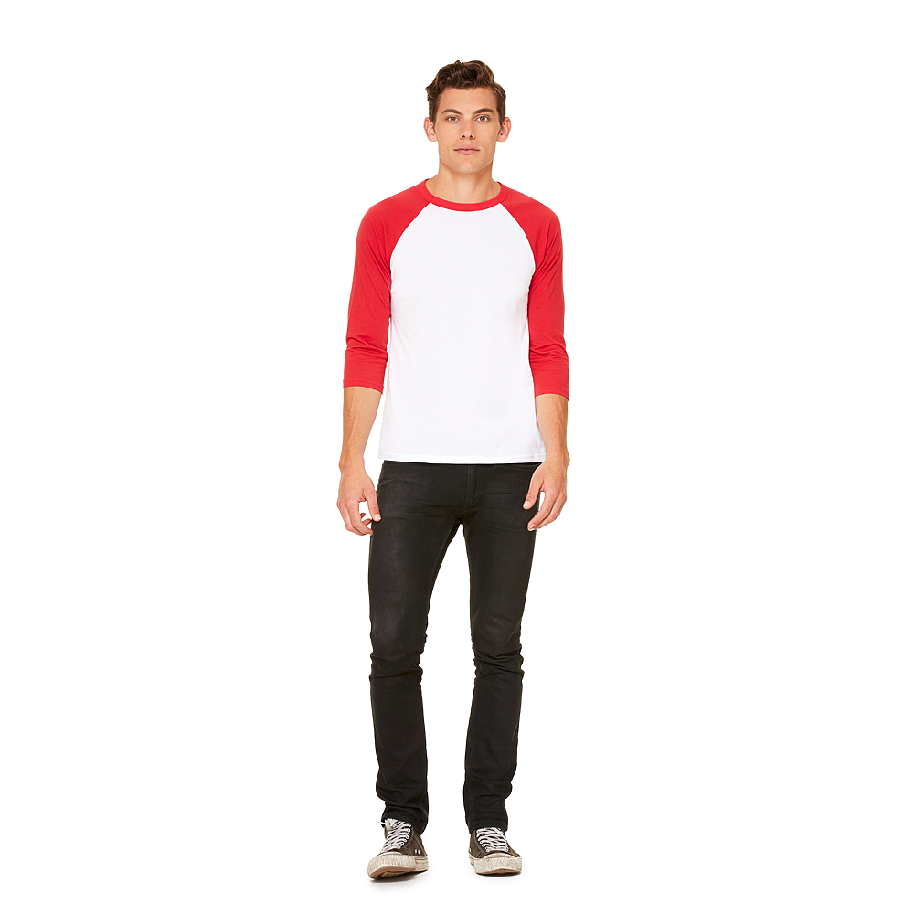 BELLA + CANVAS UNISEX 3/4-SLEEVE BASEBALL T-SHIRT