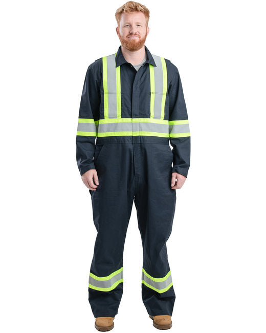 BERNE MEN'S SAFETY STRIPED GASKET UNLINED COVERALL